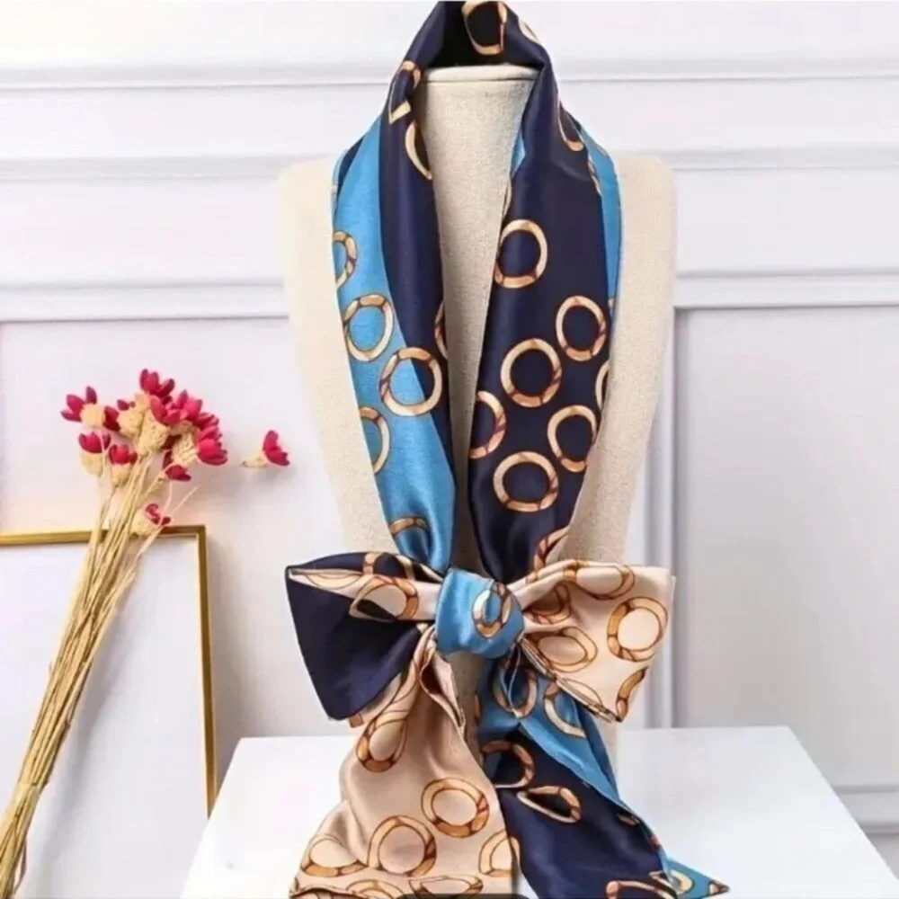 Elegant Printed Silky Scarf Accessories Thin and Stylish Professional